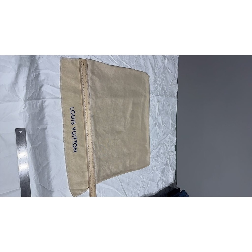Louis Vuitton Beige Cotton Dust Bag for Handbags Accessories Blue Logo 18x15 - Picture 2 of 3